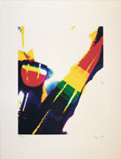 Print 36 from the series Very Popular Story. Event for Prints. Rainbow glass. Then, Mr. Ay-o got drunk by the Rainbow.